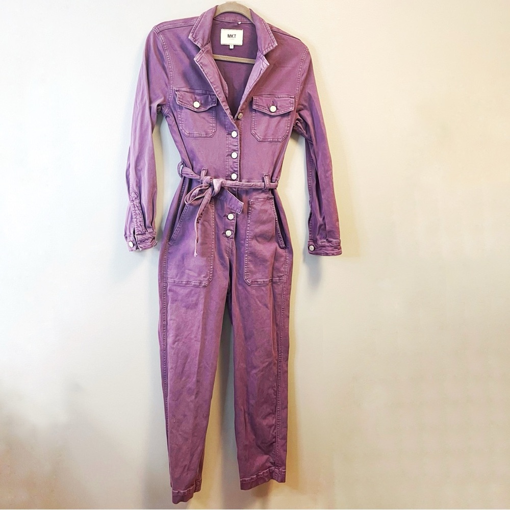 MKT Studio Jumpsuit Purple (Lilac) Orenjade Utility Coverall Sz 36 (US 4) EUC